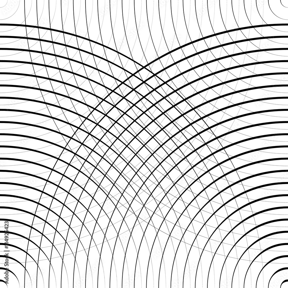 Poster concentric circles seamless monochrome pattern. abstract geometr