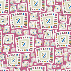 Hand drawn colorful abstract seamless patterns ornaments in boho