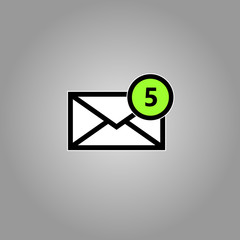 Email symbol letter icon - vector, flat design. Eps 10.