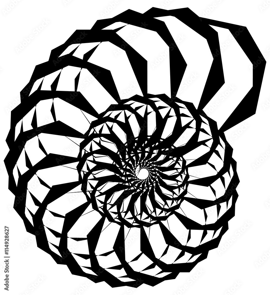 Leinwandbilder geometric circular spiral. abstract angular, edgy shape in rotat