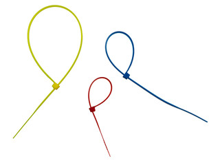 Three color cable ties