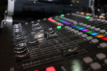 background of audio mixer