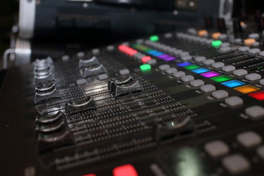 background of audio mixer