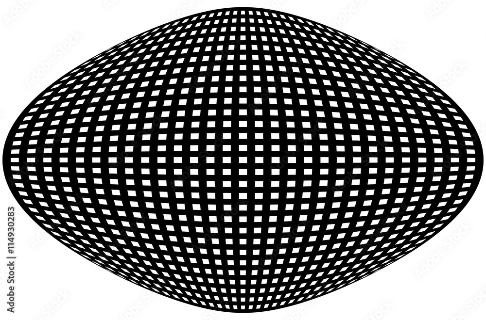 Poster Grid, mesh pattern with distortion. Abstract geometric pattern.