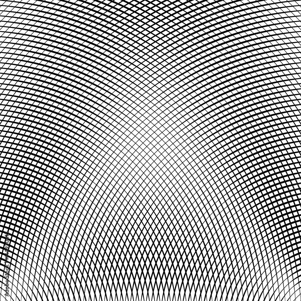 Poster Grid, mesh of lines with dynamic distortion effect. Geometric pa