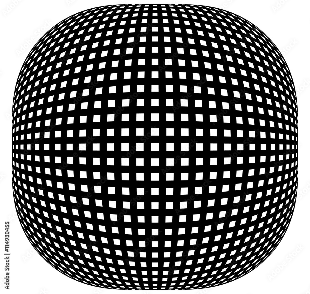 Poster Grid, mesh pattern with distortion. Abstract geometric pattern.