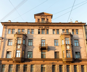 Beautiful facade of a house in the neoclassical style.