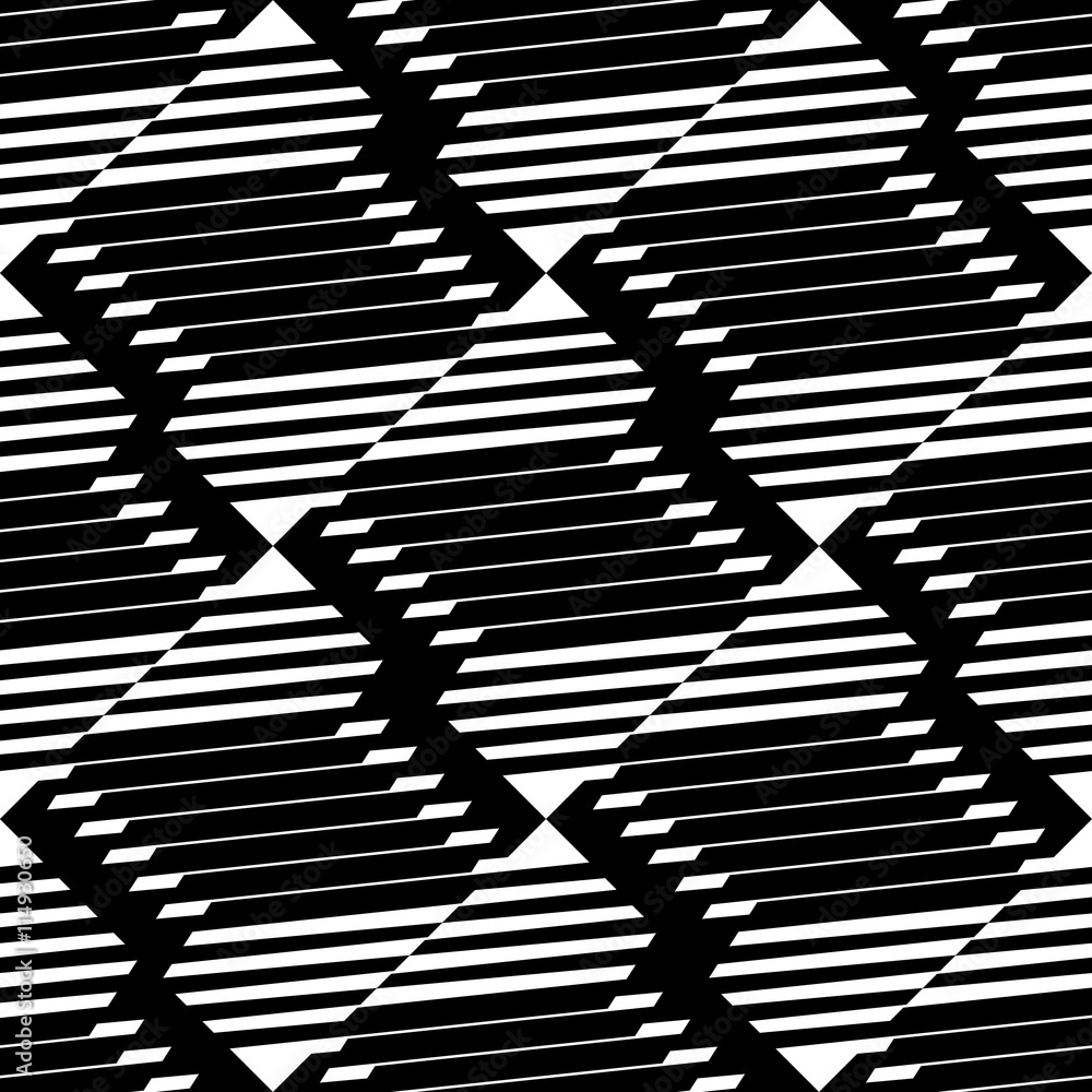 Aufkleber seamlessly repeatable geometric pattern - abstract monochrome ba