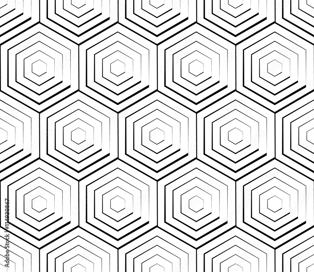Poster Cellular geometric pattern, seamlessly repeatable. Abstract mono