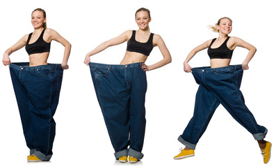 Obraz premium Composite photo of woman in dieting concept
