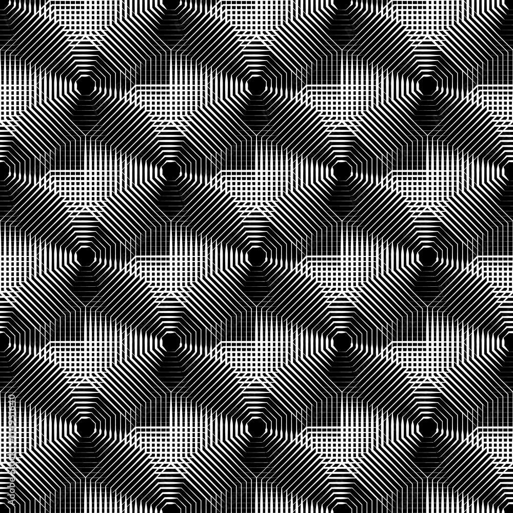 Aufkleber cellular geometric pattern, seamlessly repeatable. abstract mono