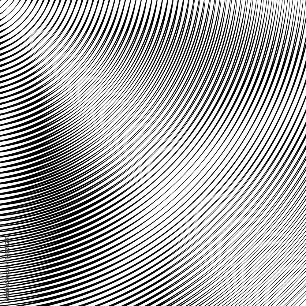 Poster circle pattern with dynamic, irregular lines. geometric circular