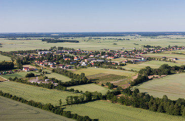 Fototapeta na wymiar aerial view of the harvest fields