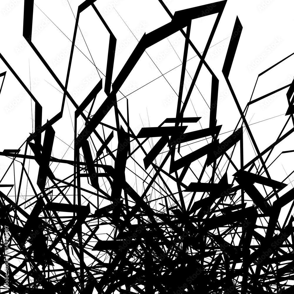 Poster geometric abstract art. edgy, angular rough texture. monochrome,