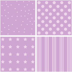 set of four lilac patterns.