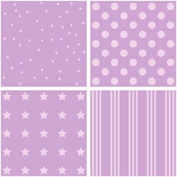 set of four lilac patterns. © alena0509