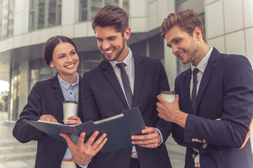 Beautiful young business people