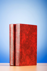 Education concept with red cover books