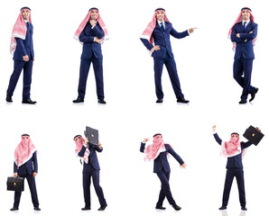 Obraz premium Set of photos with arab businessman