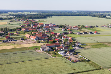Obraz premium aerial view of the harvest fields