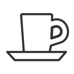 Cup icon. Flat icon of coffee or tea cup isolated on white background. Vector illustration.