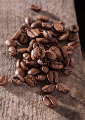 Coffe seeds on jute bag