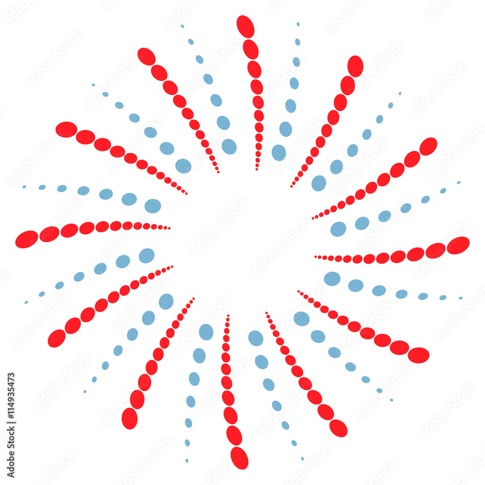 Poster twist, spiral shape with circles. rotating dotted element. abstr
