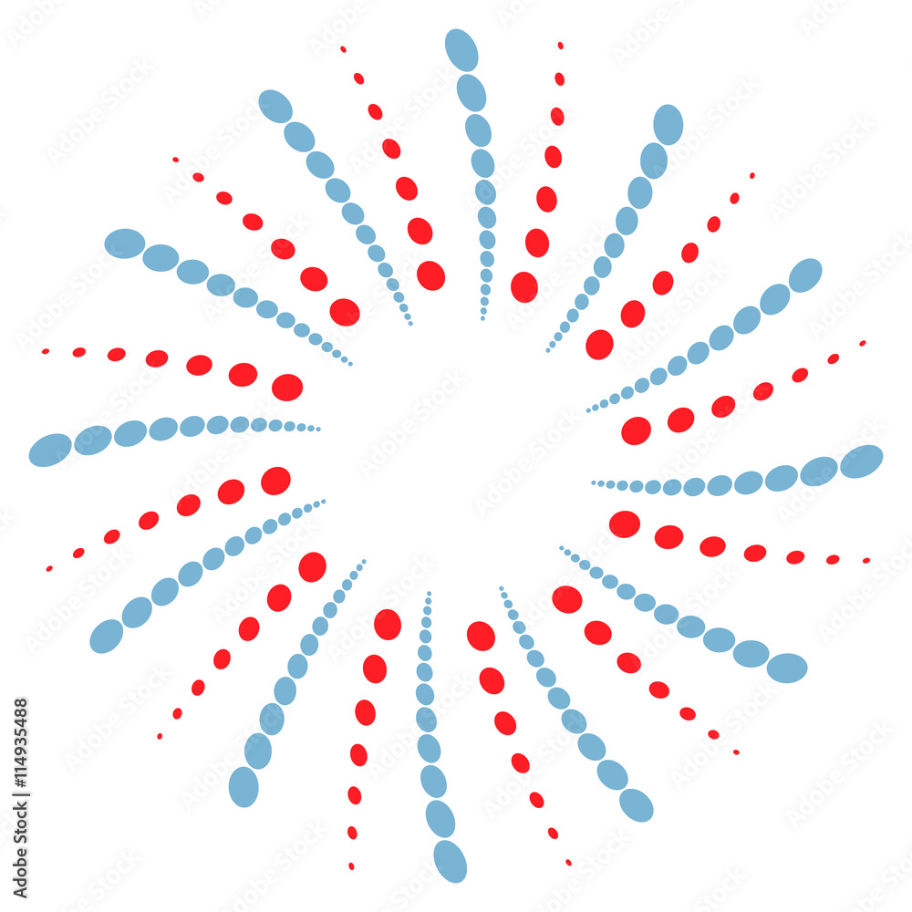 Poster twist, spiral shape with circles. rotating dotted element. abstr