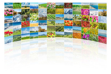 Fototapeta na wymiar Collage of many nature photos