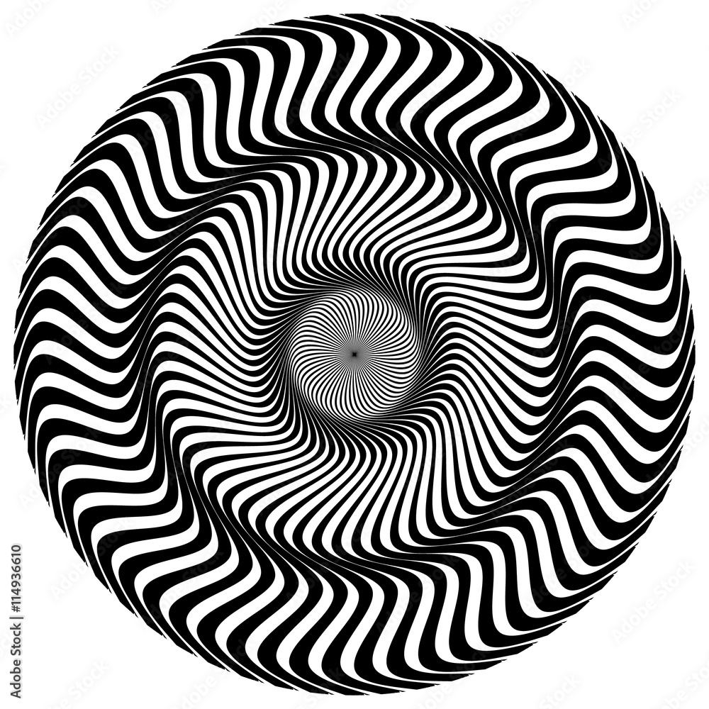 Leinwandbilder abstract circular element. rotating radial lines with wavy effec