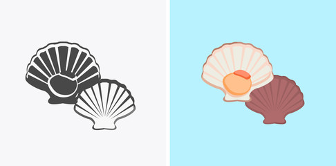 Oysters Variations Vector Illustration