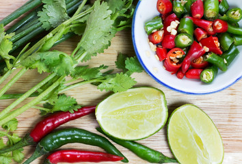 Chili lime and coriander the simple ingredient Thai spicy salad