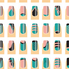 Pattern with various of nail designs.