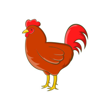 Chicken icon in cartoon style isolated on white background. Animals symbol