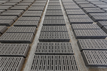 Stack of gray bricks