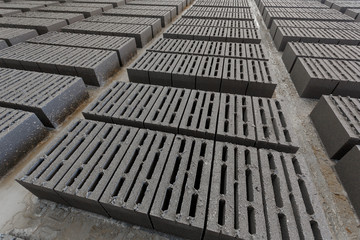 Stack of gray bricks