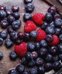 Blueberries, dark rustic style