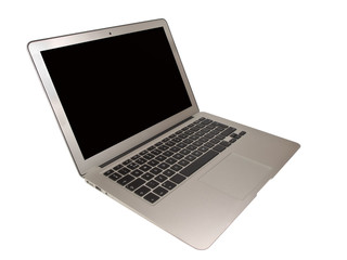 Modern Slim Laptop cut out on White Background