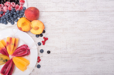 Homemade  ice cream or popsicles.  Frozen fruit juice.