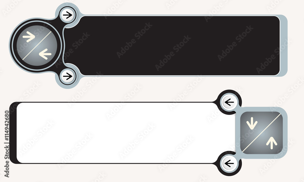 Poster two abstract boxes for your text with arrows