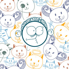 Vector art colorful drawing of happy person, education and socia