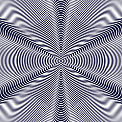 Moire pattern, op art vector background. Hypnotic backdrop with