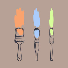 Set of vector paint brushes
