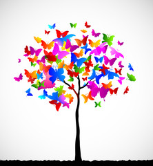 Abstract colorful background with butterflies