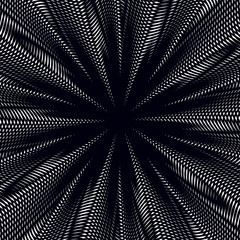 Moire pattern, op art background. Hypnotic backdrop with geometr