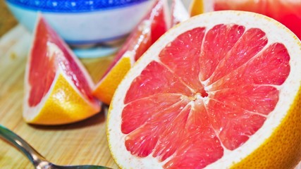 Ruby Red Grapefruit ready to eat and nutritious breakfast.
