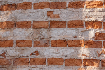 brick wall. the ruins of 

the old monastery. a sample of the brickwork. background. texture