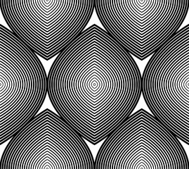 Continuous vector pattern with black graphic lines, decorative a