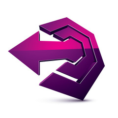 3d abstract symbol with an arrow. Business development and succe