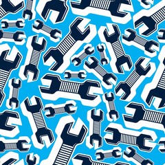 Fototapeta na wymiar Continual vector background with classic wrenches. Work tools, s
